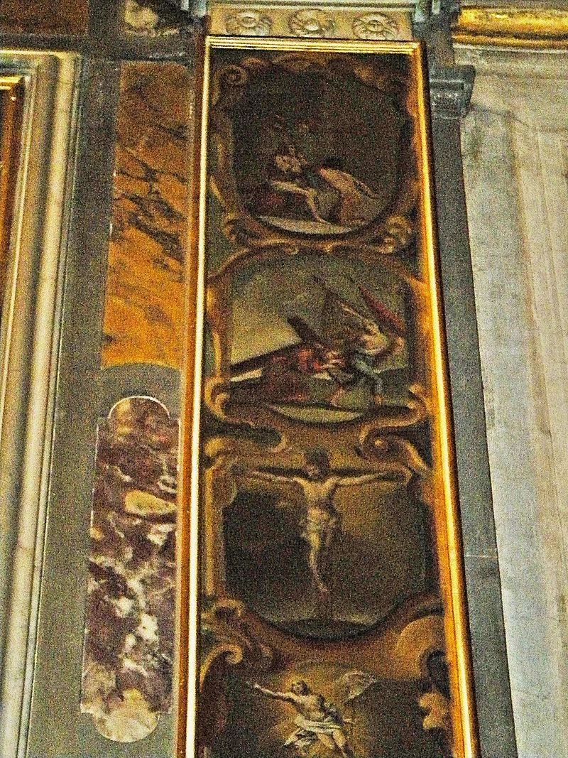 Madonna del rosario coi ss. Domenico, Caterina da Siena, Maddalena e Giuseppe - Monastero di San Nicolò, Prato, dettaglio